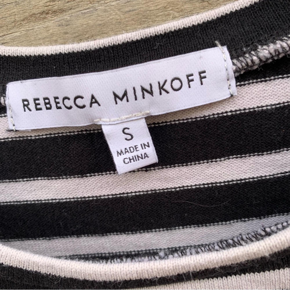 Rebecca Minkoff Top Tee Womens S Talia Breton Striped Puff Sleeve Cotton Preppy - Picture 12 of 16